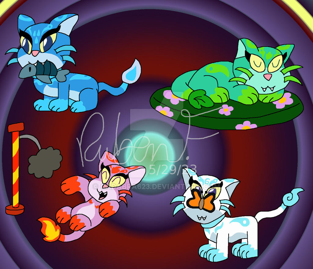 A89iksm's Elemental Cats Request by Cadabra623 on DeviantArt