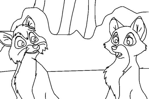 Fox And Hound Line Art