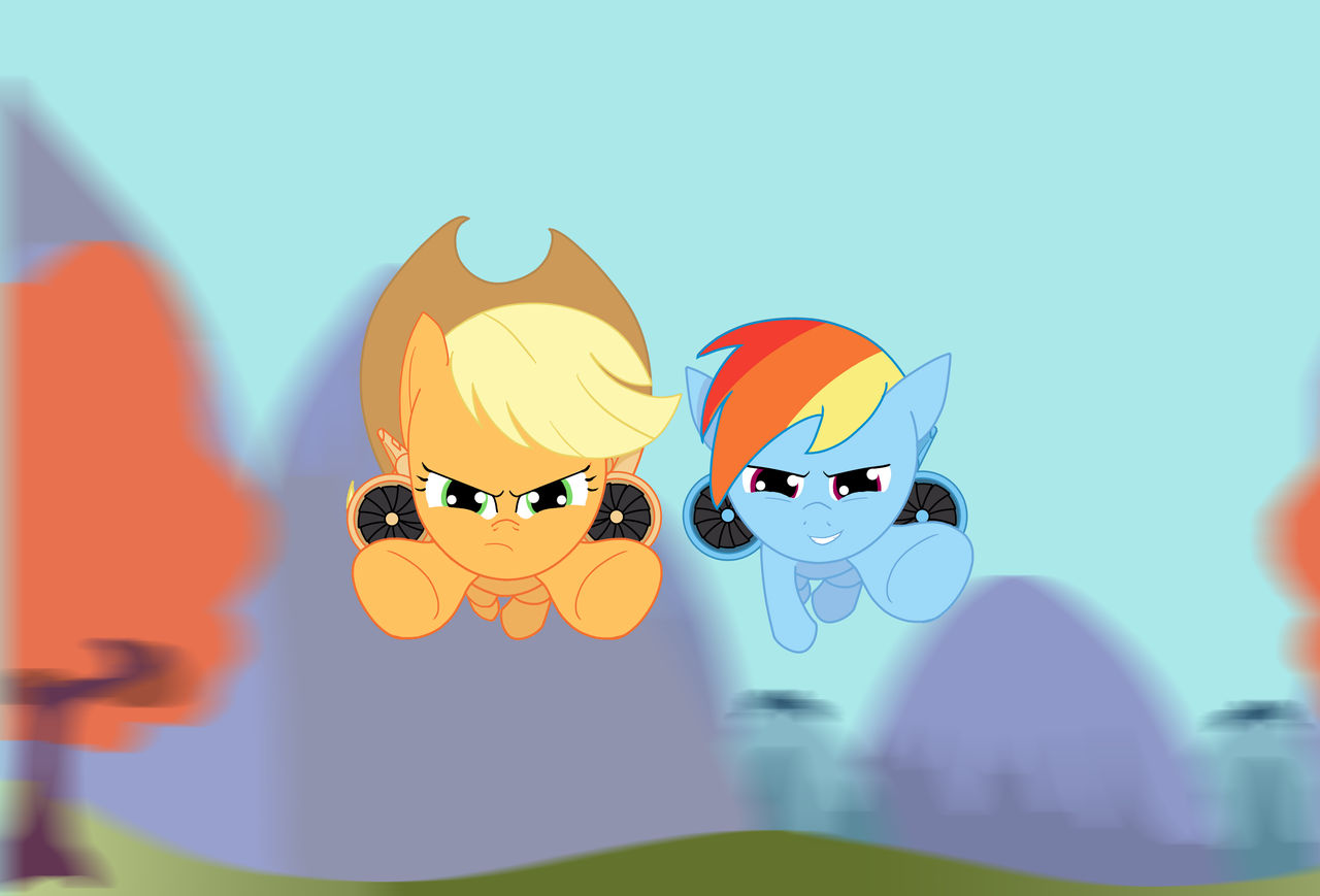 Applejack and Rainbow Dash alone art