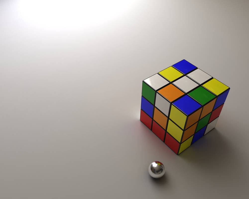 Wallpaper::Rubiks Cube + Ball by QOAL on DeviantArt
