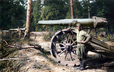 Battery in position, Austrian front, WWI