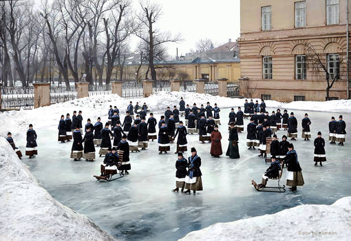 Skating rink at the Smolny Institute, ca. 1913