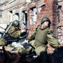 Soviet flamethrower soldiers fight for Kuestrin