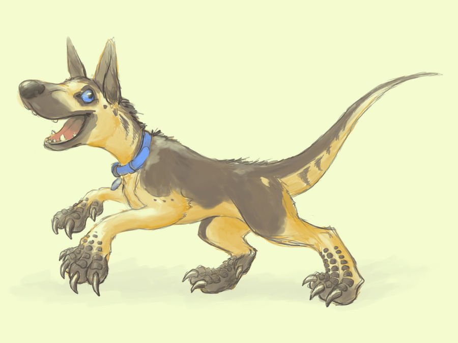 Riley, dino-dog extraordinaire by feathergills on DeviantArt