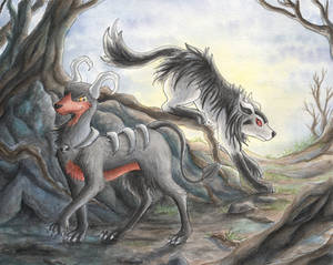 Houndoom and Mightyena