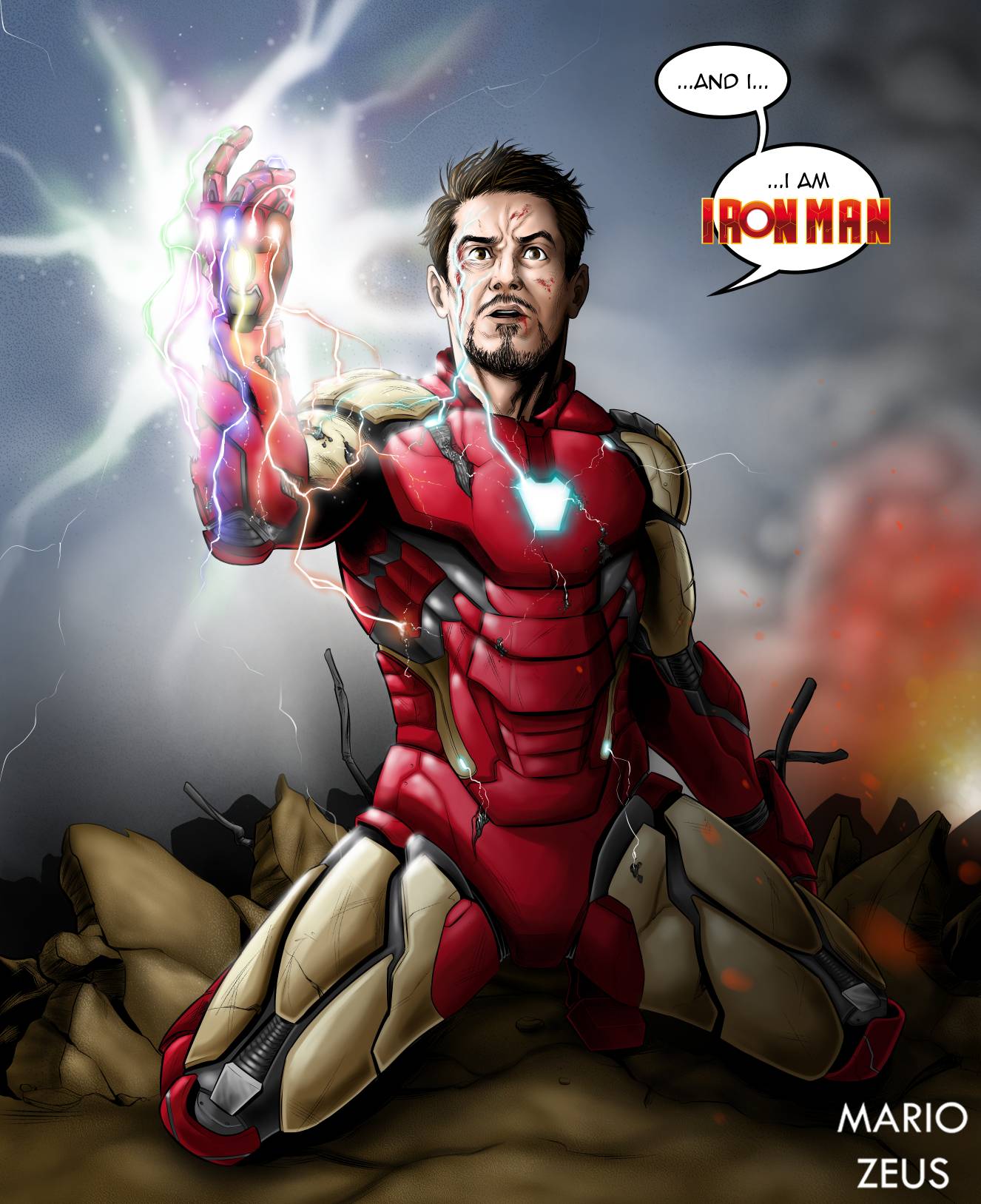 Iron Man snapping his fingers by mariozeusart on DeviantArt