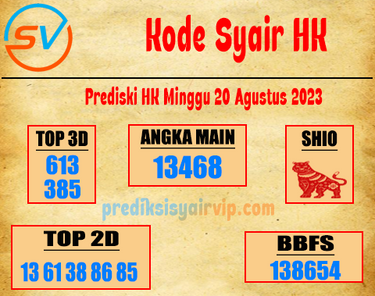 Prediksi Syair HK 20 Agustus 2023