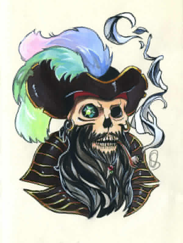 Pirate tattoo Blackbeard by OlchaS on DeviantArt