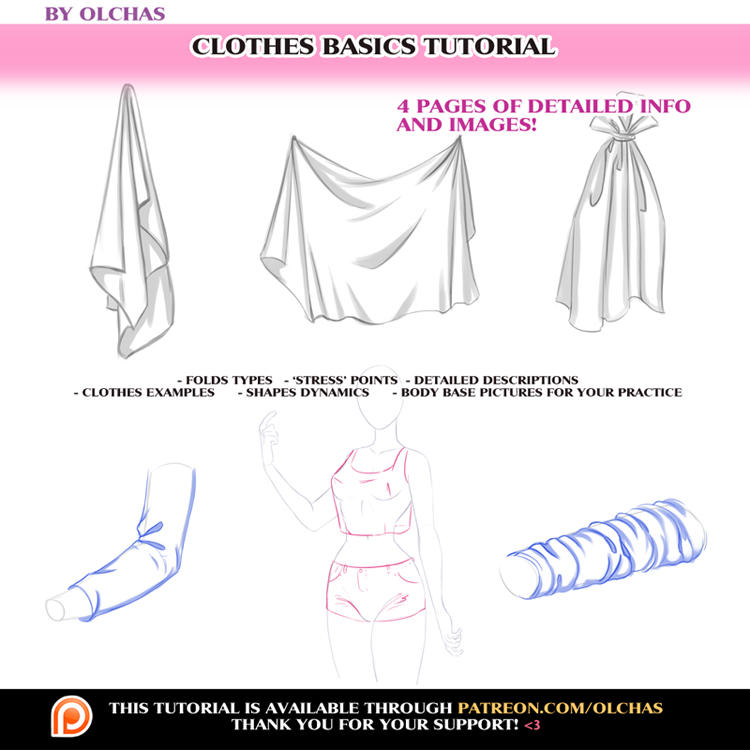 Design Tutorial Cloth Clothes Basics tutorial preview by OlchaS on DeviantArt