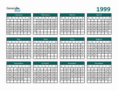 1999 Calendar By V9IPHS On DeviantArt