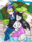 Eridan X Jade Harley: Down by the Lake by Macabre-Cat94