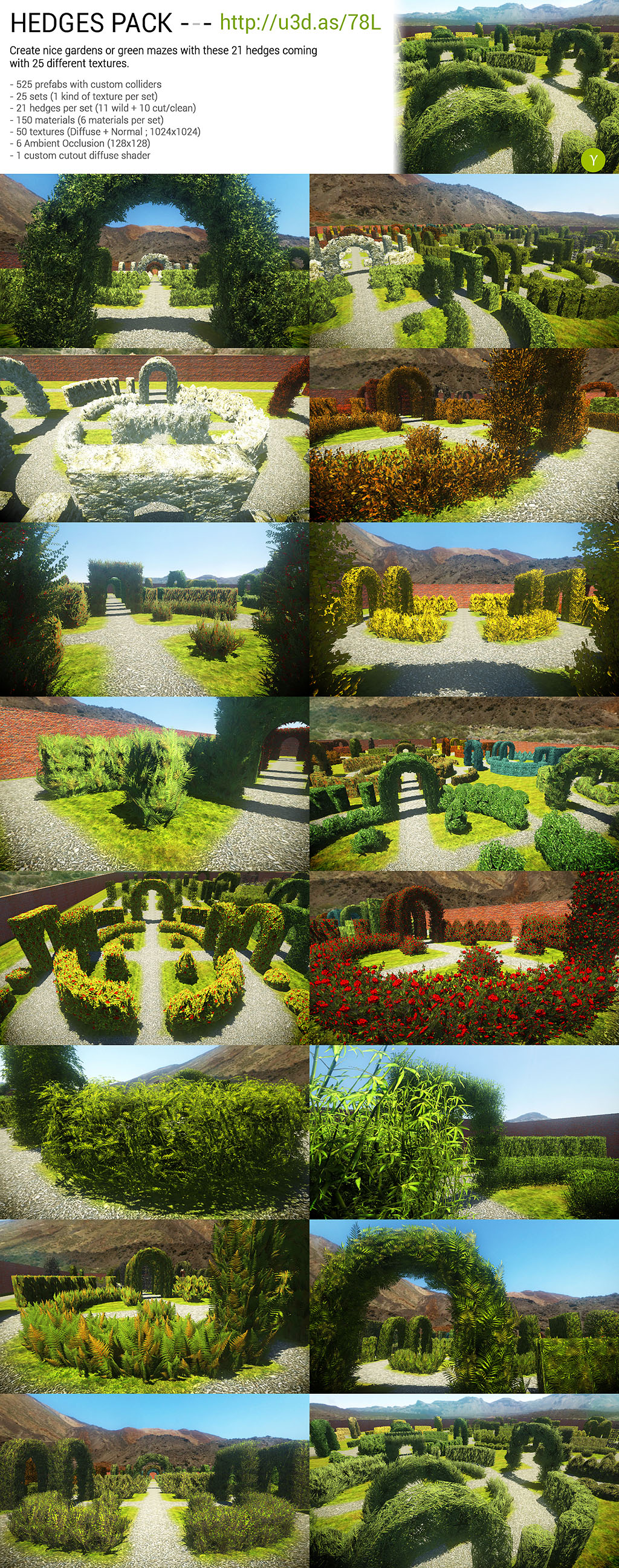 Unity : Hedges Pack