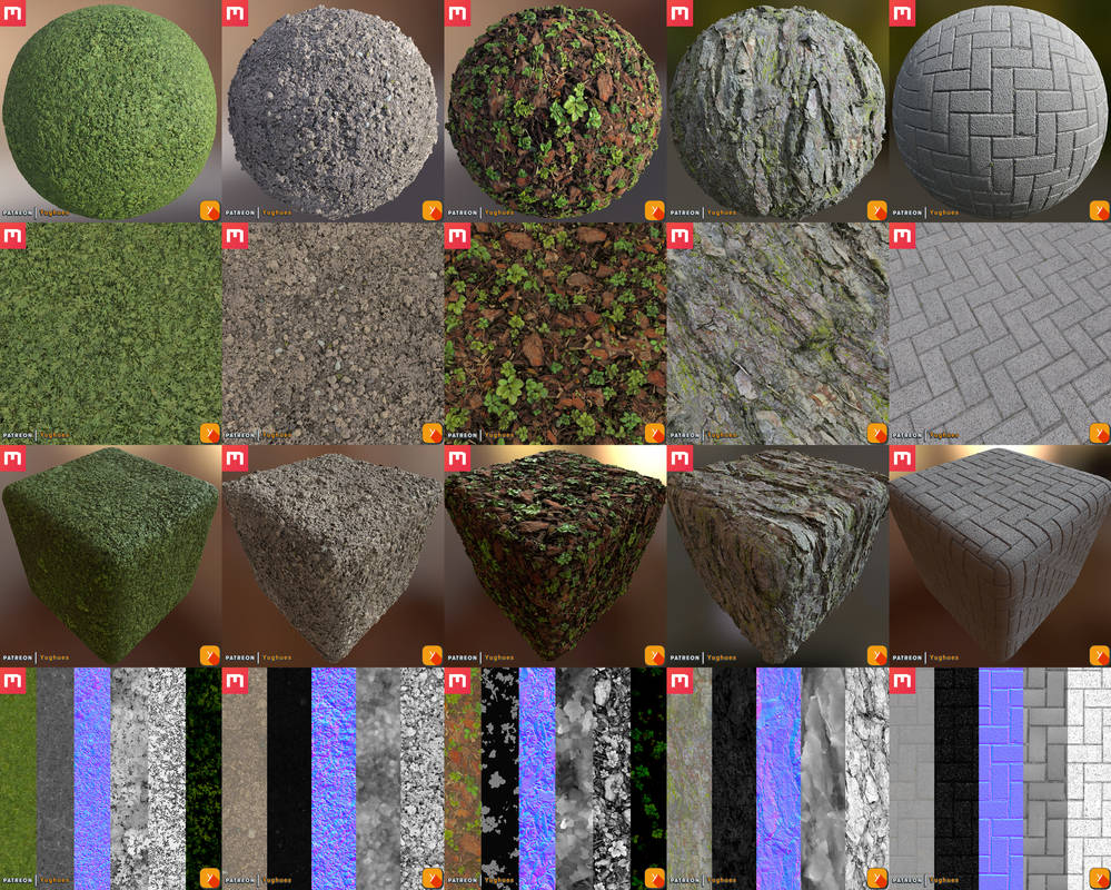 Material Library Scans Scan Material 41-45 by Yughues on DeviantArt
