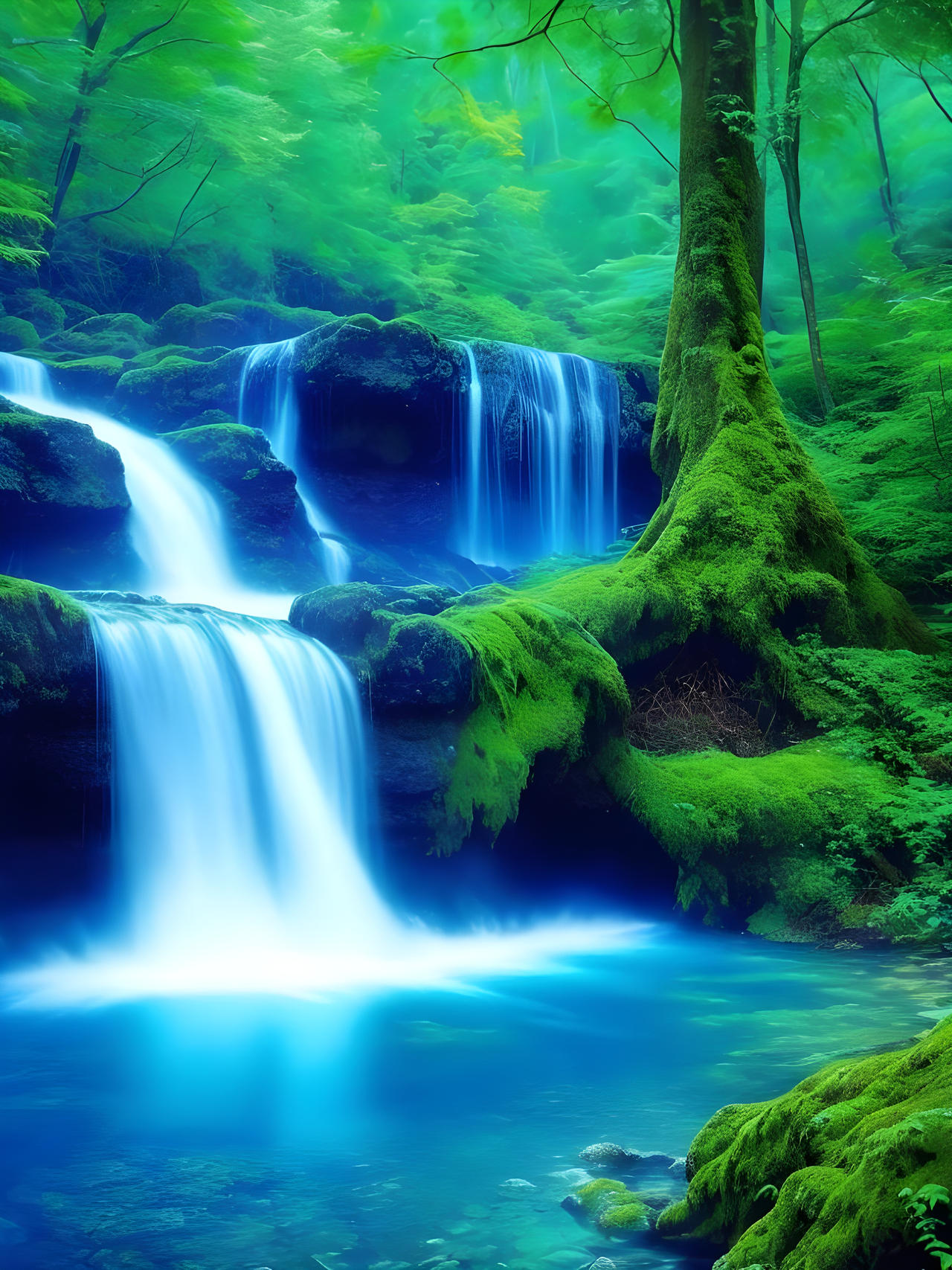 Beautiful blue waterfall by R-ARTS01 on DeviantArt