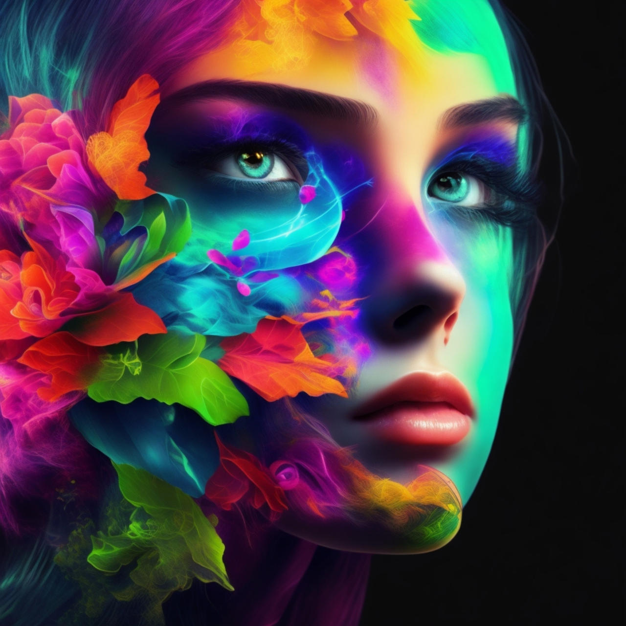 Very colorful girl face by R-ARTS01 on DeviantArt