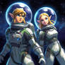 Heroes of Space Link and Zelda (AI Generated)