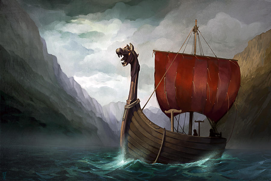 Картина ладьи. Драккар викингов. Дублинский дракар. Ладья Драккар викингов. Дракар корабль викингов.