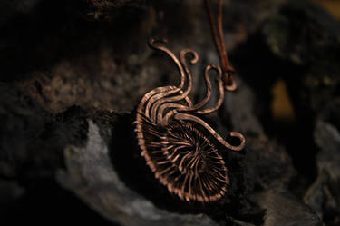 Ammonite - wire wrapped pendant