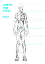 Female Character Design Template (A3)