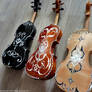 3 handpainted violins II