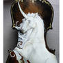 Prancing unicorn handpainted violin with gemstones