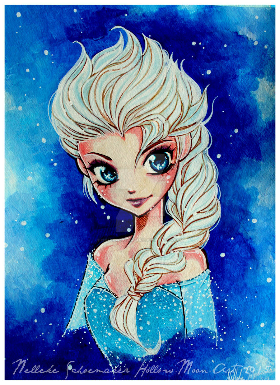 Elsa Frozen Anime style by Hollow-Moon-Art on DeviantArt