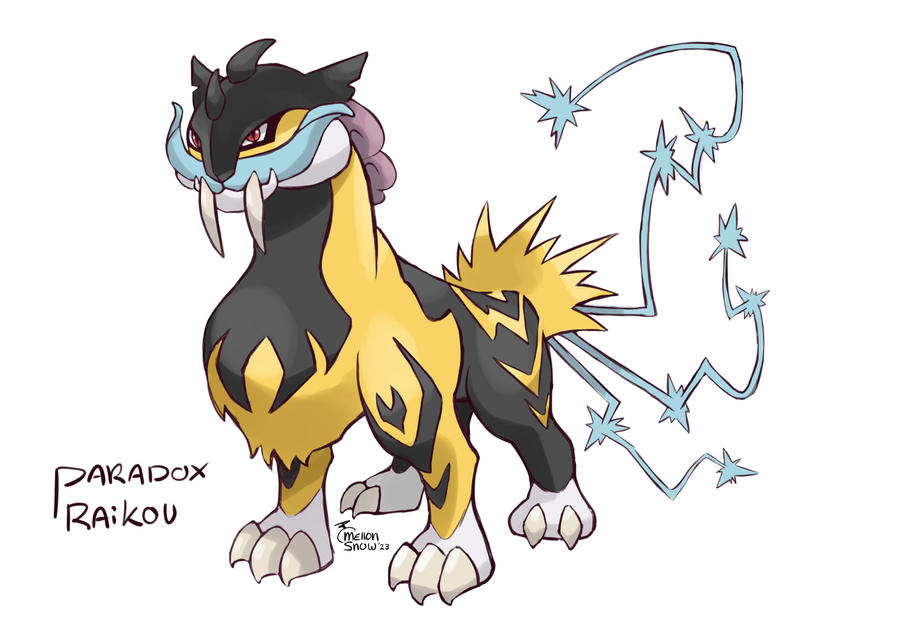 OC] Paradox Raikou, based on the anklyosaurus! : r/pokemon