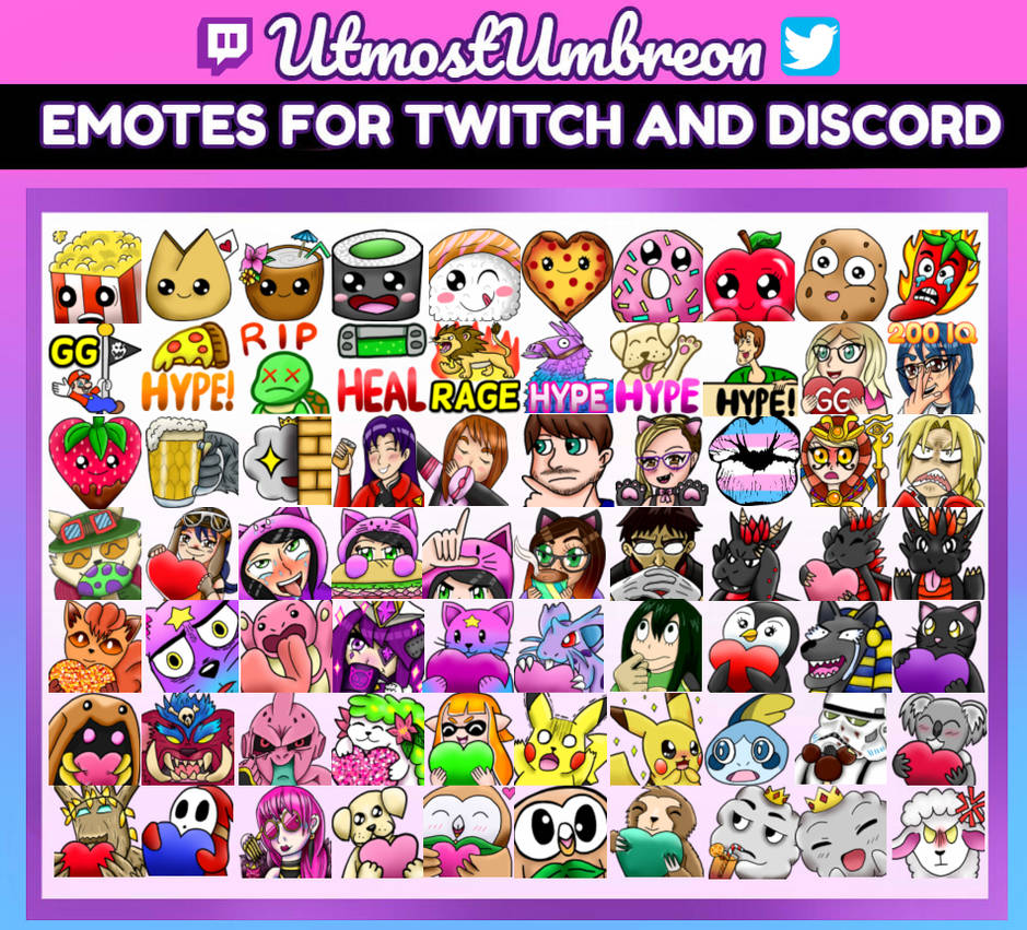 Twitch emote Commission sheet by utmostumbreon on DeviantArt