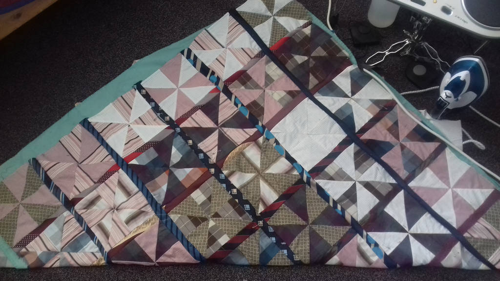 WIP shirt and tie quilt by BellaGBear