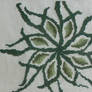 Green leaves cross stitch