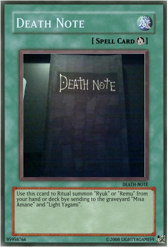 Death Note Yu Gi Oh card