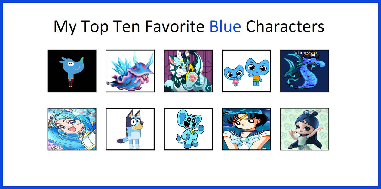 My Top 10 Favorite Blue Characters by PartnerT on DeviantArt