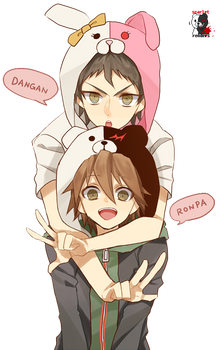 Hajime Hinata and Naegi Makoto