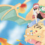 Red And Pikachu Riding Charizard