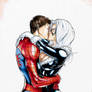 Spiderman kissing Black Cat