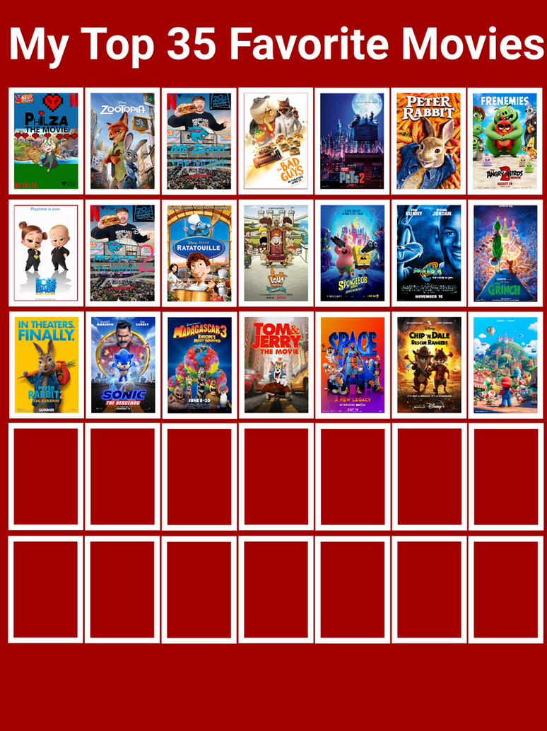 My Top 35 Favorite Movie by Tocino14 on DeviantArt