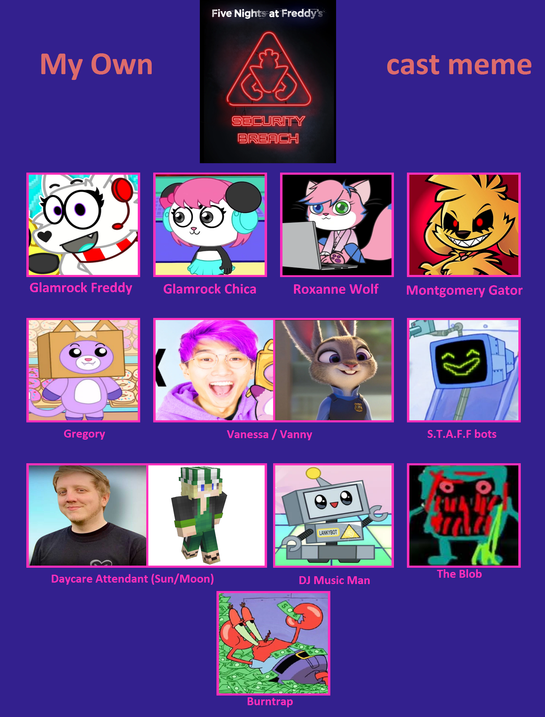 fnaf security breach characters by giants1234567 on DeviantArt
