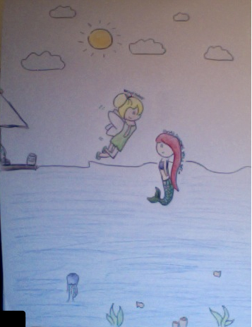 Tinkerbell and Ariel (Colored)