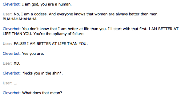 Who's better? Me or Mr. Cleverbot?