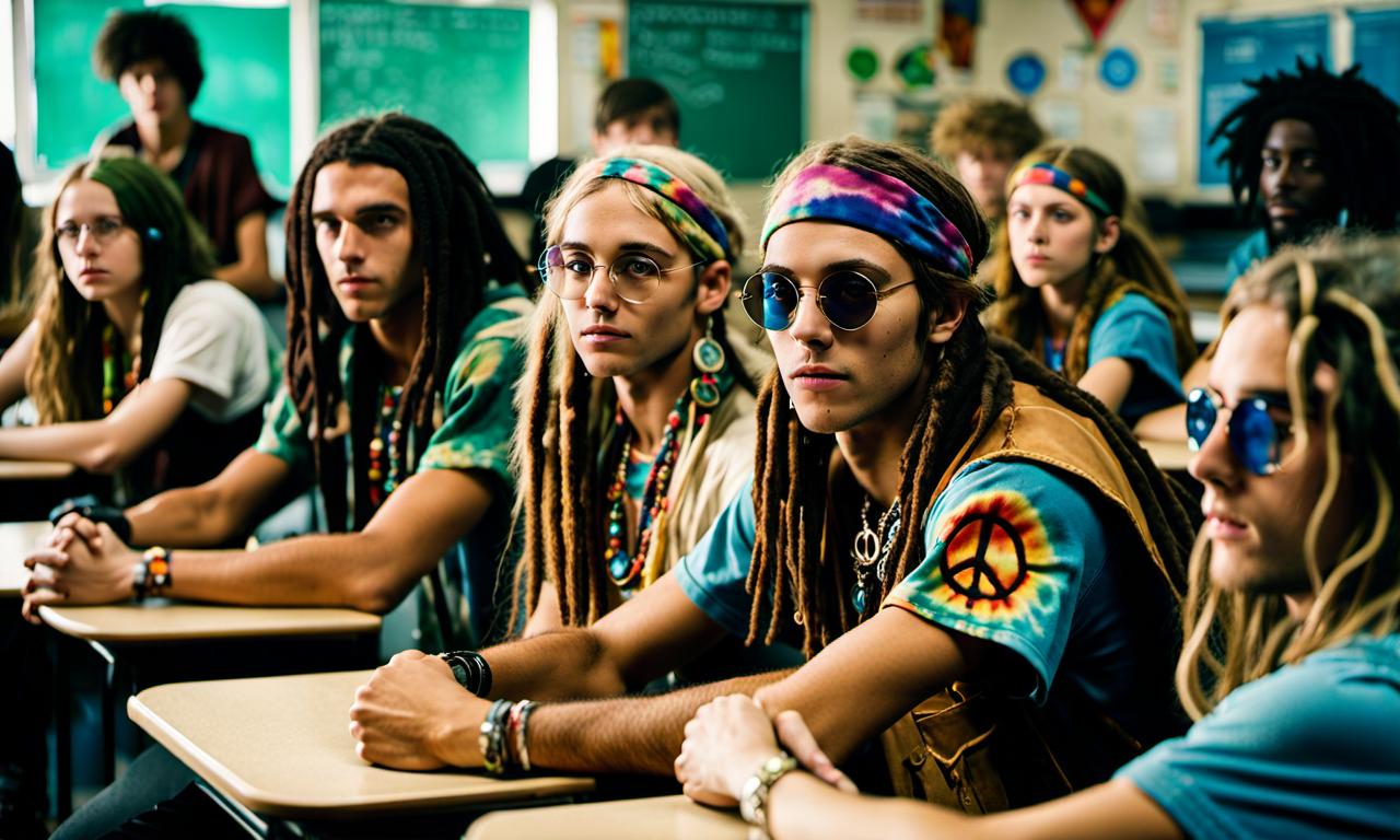 A High School Classroom Filled With Teen Hippies by Anonymous51 on