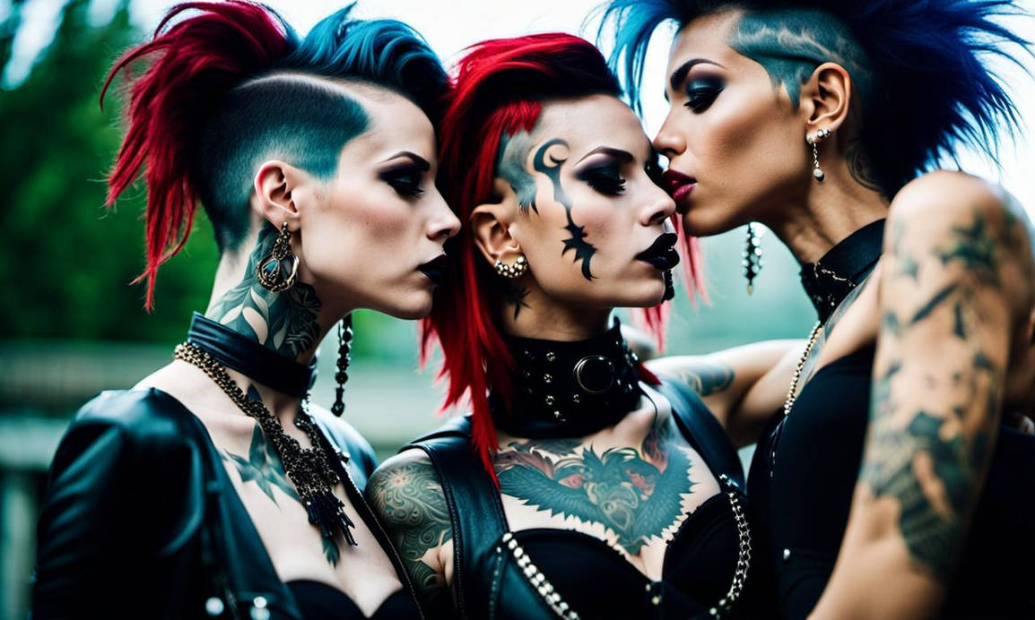 Lesbian Goth Threesome