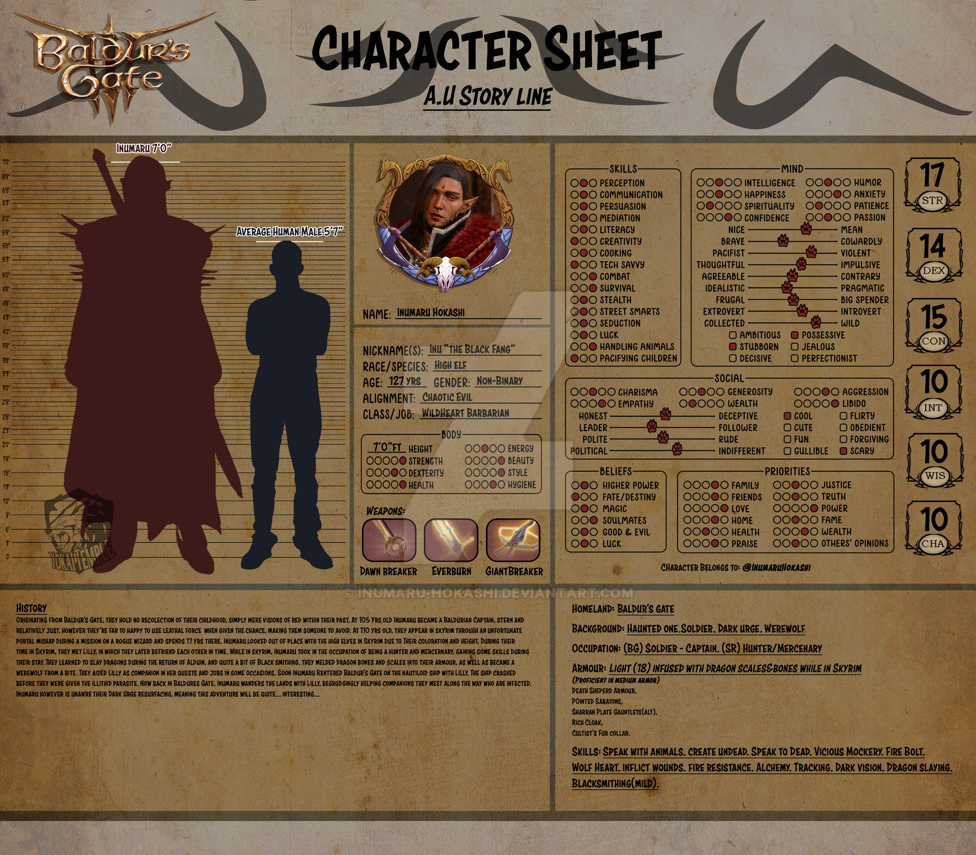 BG3 sheet - inumaru (prone to edits)
