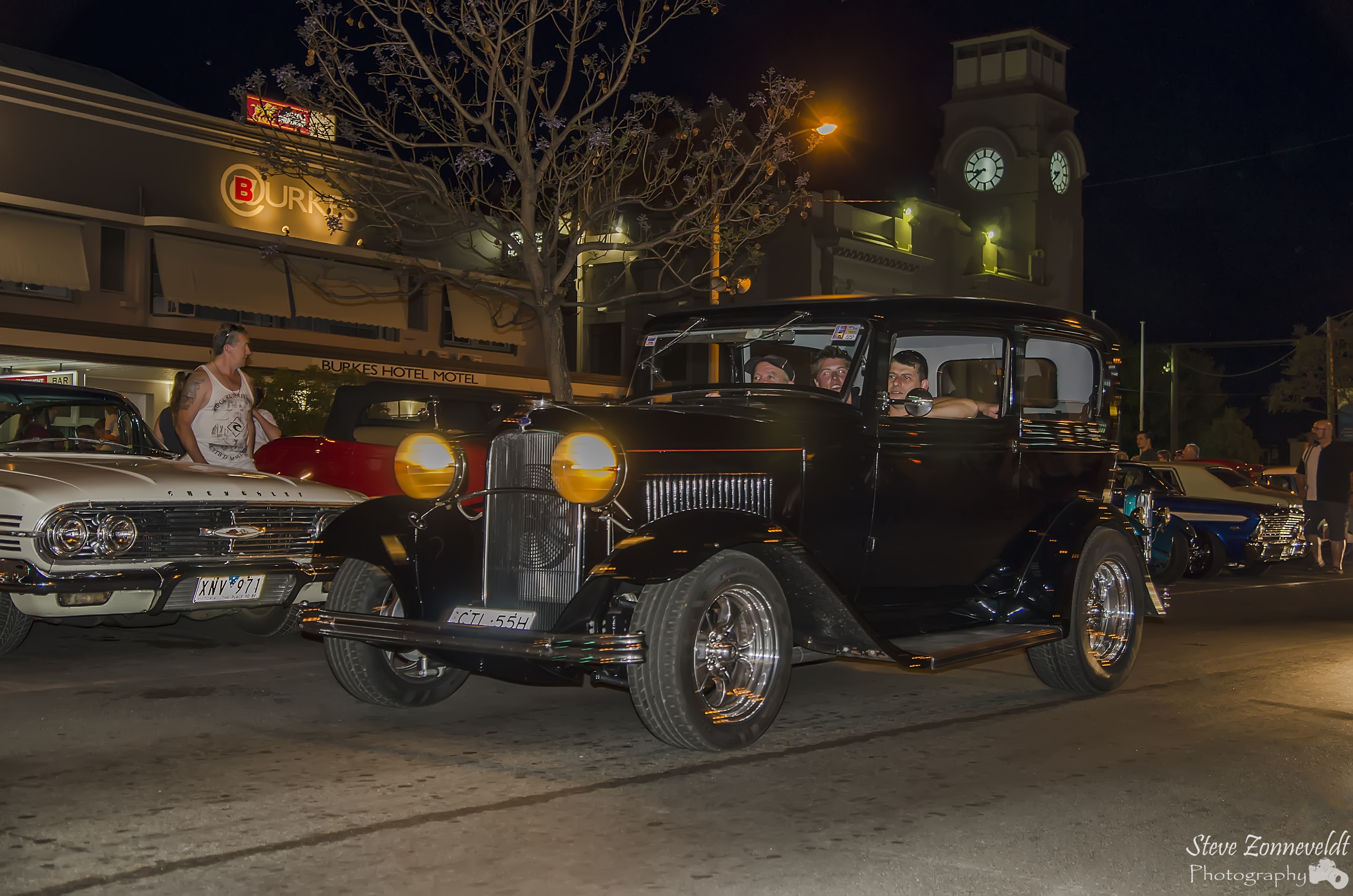 black rod at night