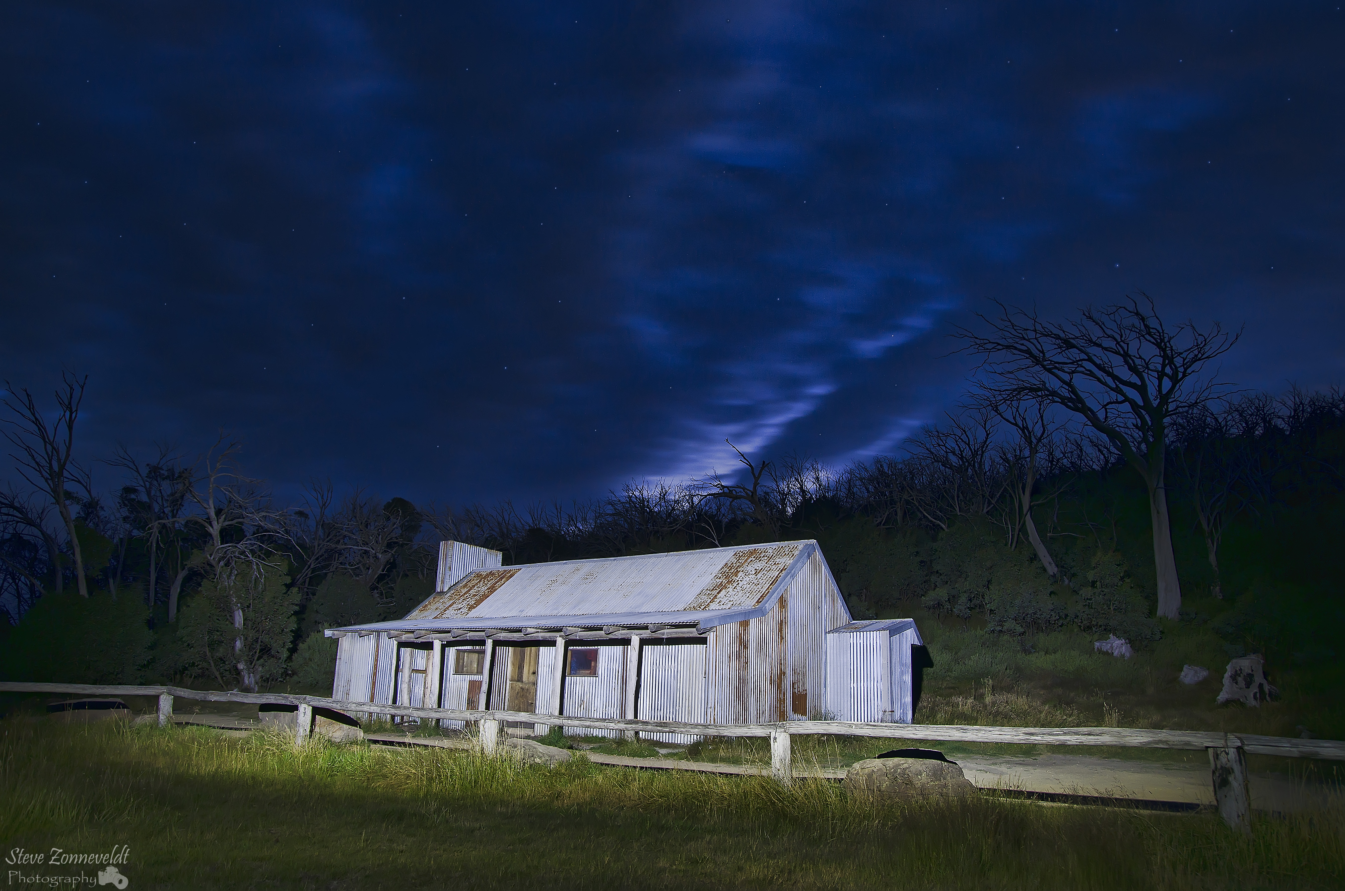 Bluff Hut At Night