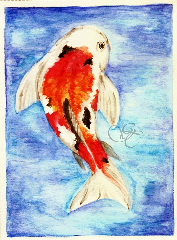 Watercolor practice 3 - Koi