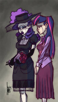 Random sad Twilight and Rarity