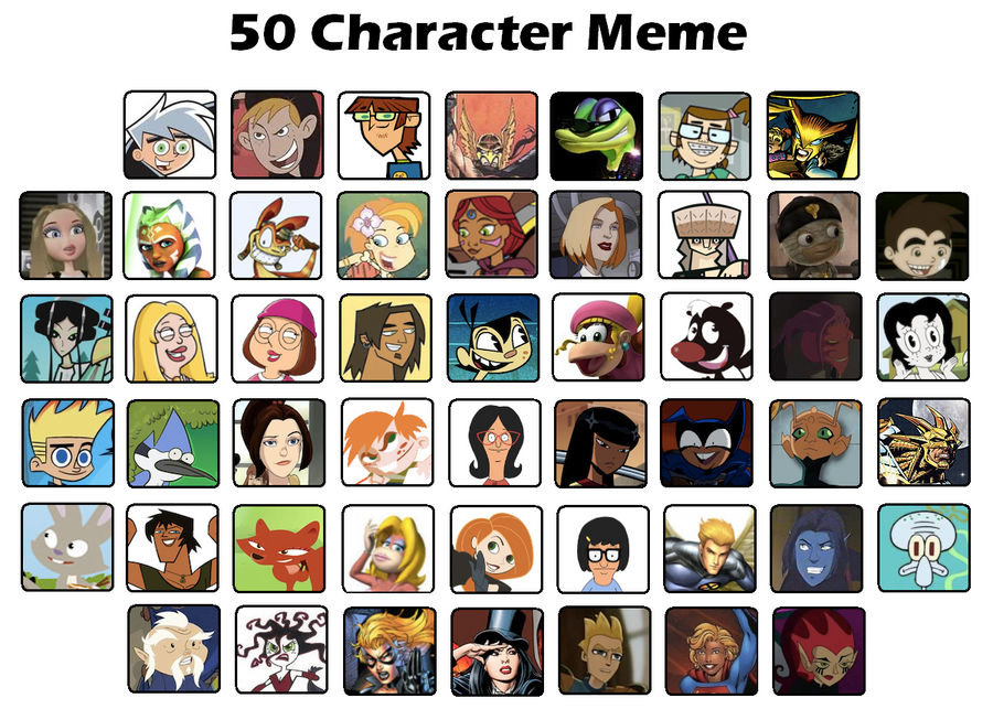 My 50 favorite characters meme by Tito-Mosquito on DeviantArt