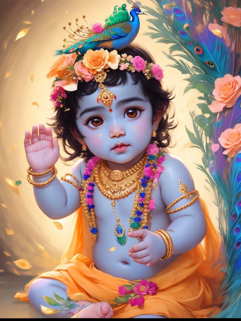 God Krishna, baby imgae , ai created , hindu by rakubbb on DeviantArt