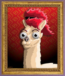Portrait of a Happy Red Llama