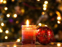 Christmas Candle and Ornament